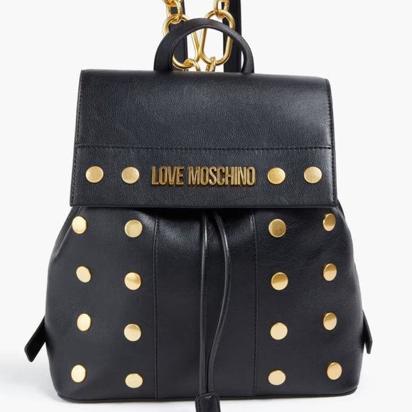 New LOVE MOSCHINO Studded faux leather backpack